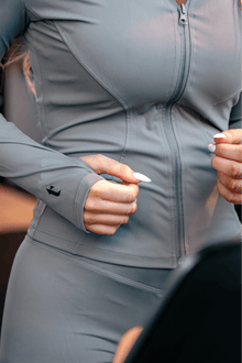 Women’s Sculpt Hooded Zip Jacket - Outerwear - Titanium Empire