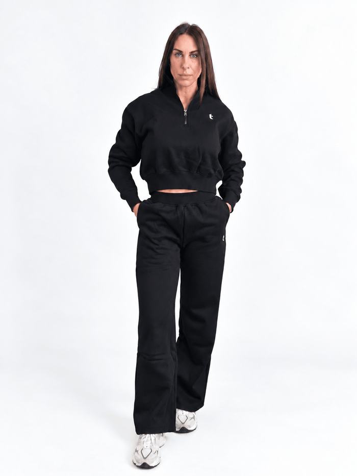 Women's Crop 3/4 zip jumper - Tops - Titanium Empire